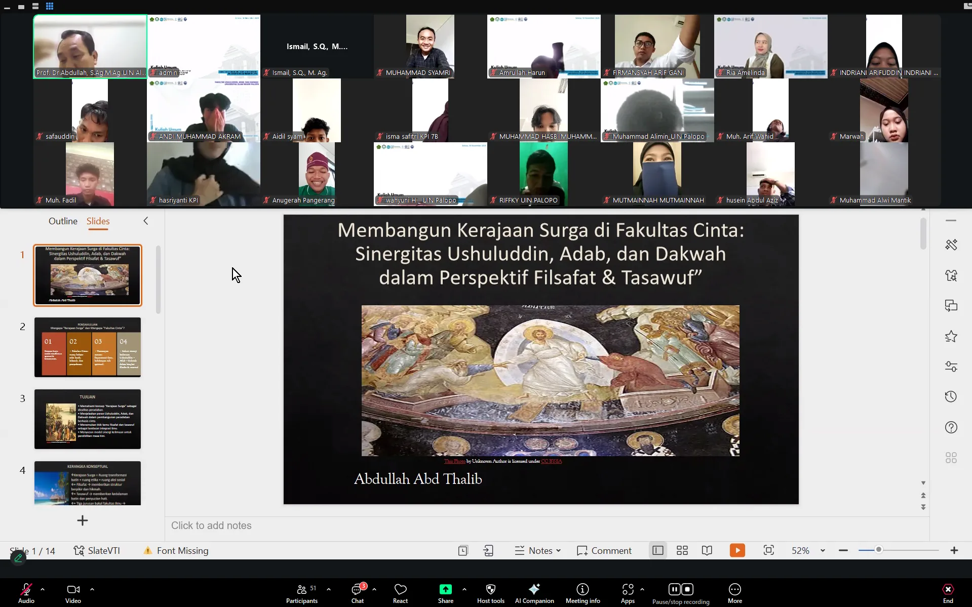 Hadirkan Guru Besar UIN Alauddin, FUAD Laksanakan Kuliah Umum Perspektif Filsafat dan Tasawuf